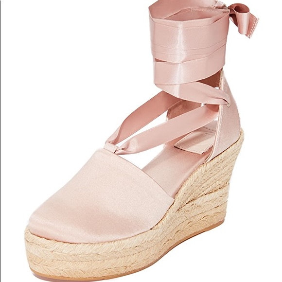 Tory Burch Elisa 90mm Wedge Satin Espadrilles NIB